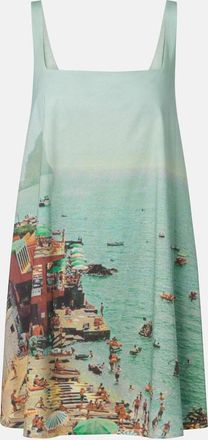 Staud Brio printed cotton minidress