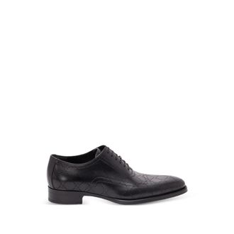 Gucci Schoen met veters - Heren - Nette schoenen - Zwart - 43 EU - Leer - Schoenen