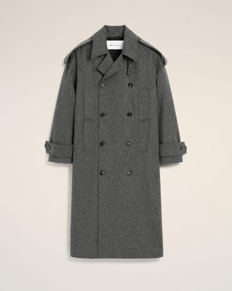 Ami Grey wool trench coat Grey - XXS - Unisex