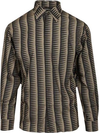 Emporio Armani Comfort-fit All-over Print Lyocell-blend Shirt - Heren - Casual Overhemden - Veelkleurig - S - Overhemden