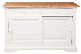 Biscottini International Mesa De Centro De Estilo Country De Madera Maciza De Tilo Armaz&oacute;n Blanco Envejecido Con Plan Acabada Efecto Natural 142x50x90 C