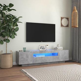 vidaXL Vidaxl - Mueble De Tv Con Luces Led Gris Hormig&oacute;n 160x35x40 Cm