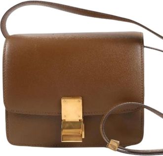 Celine Pre-owned Cross Body Bags, female, Brown, Size: ONE SIZE Pre-owned Classic Box Small Shoulder Bag
