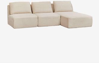 Sklum Sofá modular chaise longue derecho de 3 piezas en pana envasado al vacío Temple SKLUM