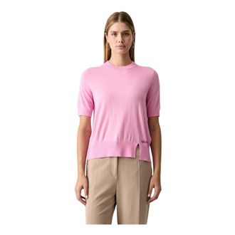 Liu Jo Pullover met ronde hals en korte mouwen - Dames - Truien - Roze - Maat: S Wol