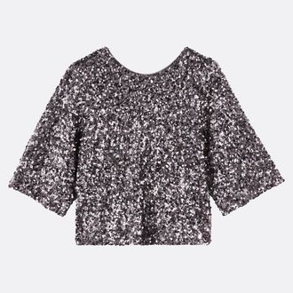 La Redoute Collections Top met pailletten, korte mouwen