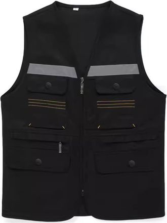 Generic Gilet For Women Uk Hiking Fishing Sleeveless Ladies Vest Plus Size Jackets For Women Uk Multi-Pockets Waistcoat Zip Up Womens Body Warmer Running Outd