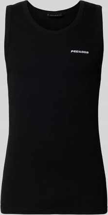 Pegador Tanktop mit Logo-Stitching und Rundhalsausschnitt in Black, Gr&ouml;&szlig;e XXL