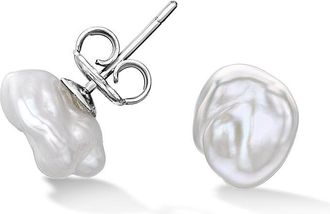 Dower & Hall White Keshi Pearl Studs