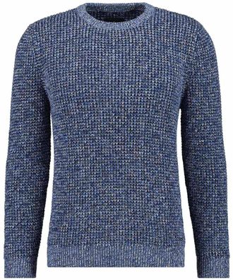 Ragman Rundhalspullover RAGMAN, Herren, Gr. 56, blau (blau gemustert, 980), 100% Baumwolle, Rundhals, Pullover Rundhalspullover