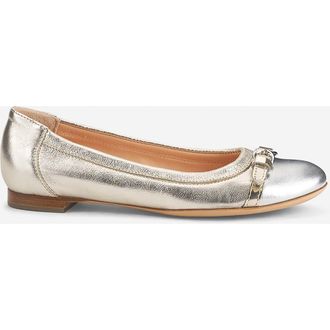AGL Monika Cap Toe Ballet Flat in Metallic Silver Sandy at Nordstrom, Size 40.5