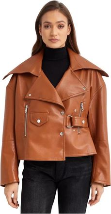 Nanushka Ado Regenerated Leather Jacket - Dames - Zomerjassen - Bruin - S - Leer - Jassen