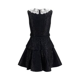 Self Portrait Womens Black Polyester Casual Dress