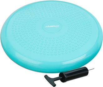 Relaxdays Relaxdays - Pack De 9 Coj&iacute;n De Equilibrio Con Inflador, Pvc, 7 X 33 Cm, Verde