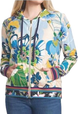 Johnny Was Jenn Modern Zip Up Hoodie In Multi