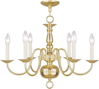 Livex Lighting Livex Williamsburgh 6-Light Polished Brass Chandelier