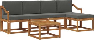 vidaXL Conjunto De Sof&aacute;s De Exterior 6 Uds. Natural Y Antracita Vidaxl