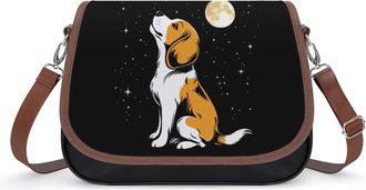 Generic Beagle Dog Moon Small Womens Crossbody Bags Shoulder Handbag with Adjustable Strap for Travel