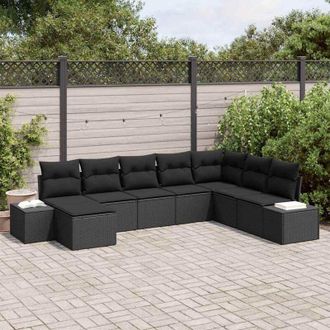 vidaXL Vidaxl - Conjunto De Sof&aacute; De Jard&iacute;n 8 Pcs 319 X 209 X 85 Cm Polirat&aacute;n