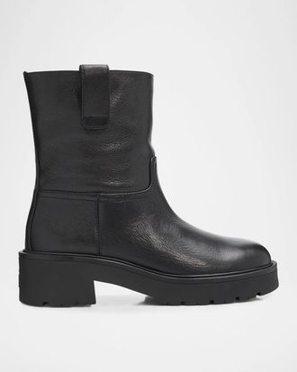 Stuart Weitzman Ren Leather Lug Sole Boots