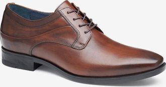 Johnston & Murphy Mens Johnston & Murphy Gibbons Oxfords Brown Leather Dress Shoes GAL2132