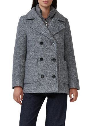 s.Oliver Cabanjacke S.OLIVER, Damen, Gr. 34, grau melange, Web, Obermaterial: 65% Polyester, 35% Wolle. Futter: 100% Polyester, unifarben, gerade h&uuml;ftbedeckend