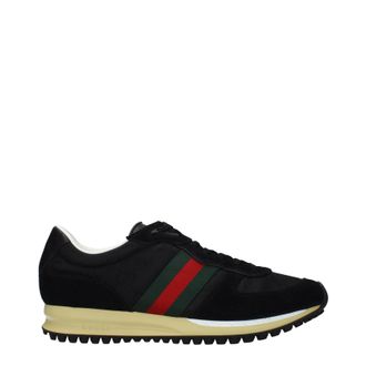 Gucci Herrens Turnschuhe aus schwarzem Stoff