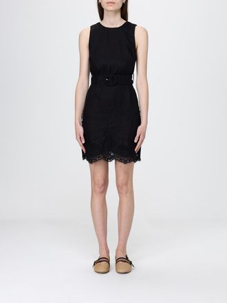 Twinset Abito mini Twinset in lino con inserti in pizzo