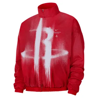 Nike Houston Rockets Nike Mens Standard Issue Woven Basketball Jacket in Red | II6053-657