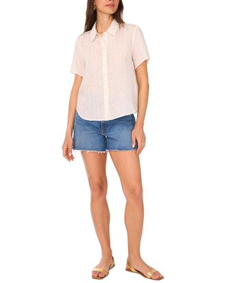 Vince Camuto Crop Button Blouse