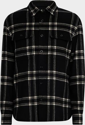 Ralph Lauren Purple Label Mens Merino Wool Plaid Button-Down Shirt