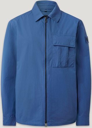 Belstaff Cargo Overshirt Mens Compact Technical Cotton Marine Blue Size 2XL