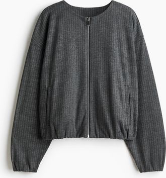 H&M Oversized Jacke aus Jersey - Grau