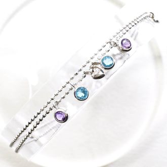 C&A Unbranded Amethyst blue gold gold (18K) Charm Bracelet (Pre-Owned)