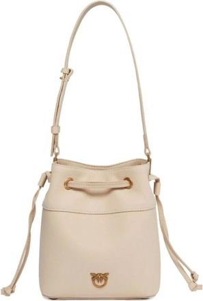 Pinko Pinko, Tassen, Dames, Beige, ONE Size, Leer, Mini Schoudertas