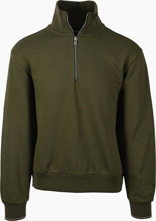 HUGO BOSS Mens BOSS BLACK SEIDLER 55 HALF ZIP SWEATSHIRT GREEN - Size: 38