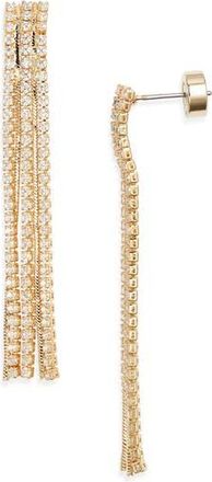 Nordstrom Pav&eacute; Fringe Earrings in Clear- Gold at Nordstrom Rack