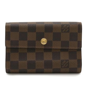 Louis Vuitton Brown Damier Canvas Pvc Damier Canvas Wallet (Tri-Fold) (Pre-Owned)