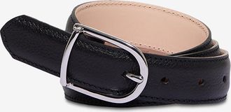 Berthille Abgesteppter Gürtel aus genarbtem Leder mit D-Schnalle - 30 mm