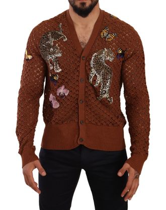 Dolce & Gabbana Gebreide Cardigan Luipaard Vlinder