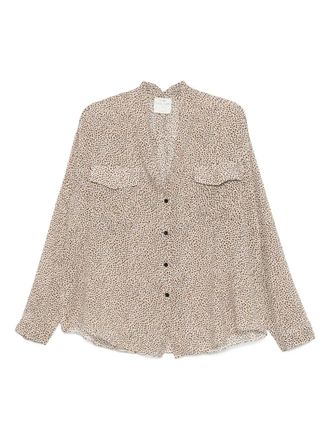 Forte_Forte spotted pocket-detail shirt - women - Silk/Cotton - III - Brown