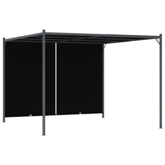 Berkfield Home Garden Pergola with Retractable Roof 3x3 m Anthracite in Black