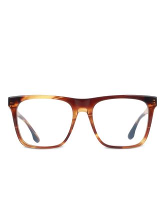 Victoria Beckham striped glasses - Brown