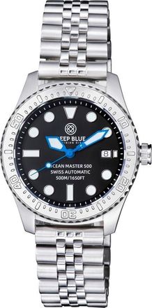 Deep Blue Ocean Master 500 Automatic Black Dial Mens 40 mm Watch OM500BLKBLURNDHRBRCLTJUB