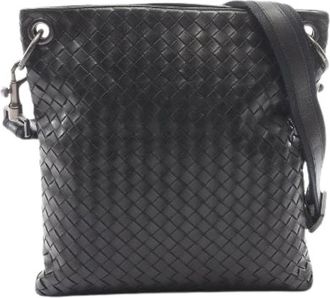Bottega Veneta Pre-owned Intrecciato Leren Schoudertas - Heren - Vintage Schoudertas - Zwart - ONE Size - Leer - Vintage