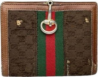 Gucci Pre-owned Lederen Portemonnee - unisex - Vintage Accessoires - Bruin - ONE Size - Leer - Vintage