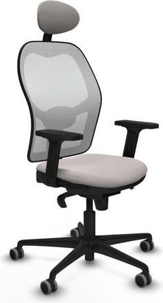 Piqueras y Crespo Piqueras Y Crespo - Jorquera Sincro Malla Blanca Similpiel Blanco Brazos 2d Base Nailon Cabecero Fijo Ruedas 65mm Engomada