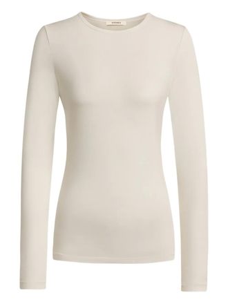 12 Storeez long-sleeve T-shirt - women - Modal/Silk/Elastane - M - White