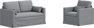 vidaXL Juego De Sof&aacute; 2 Uds. Gris Claro Tela Vidaxl