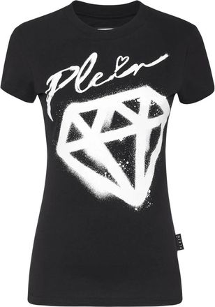 Philipp Plein T-Shirt Ronde Hals - Dames - T-shirts - Zwart - S - Katoen - Tops